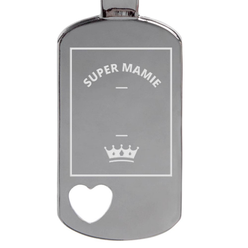 Porte clé plaque Super Mamie personnalisé