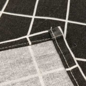 Tablier noir à carreaux avec photo imprimée