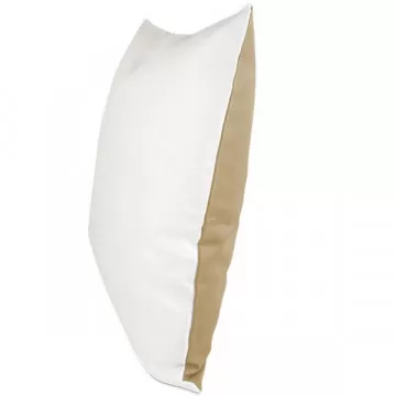Coussin beige foncé et blanc personnalisable