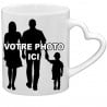 Tasse blanche cœur avec photo