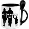 Mug noir cuillère personnalisé