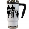 Grande tasse thermos blanc photo