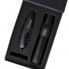 Coffret couteau et lampe noir gravé