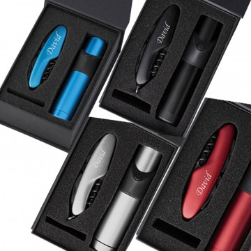 Coffret couteau lampe gravé