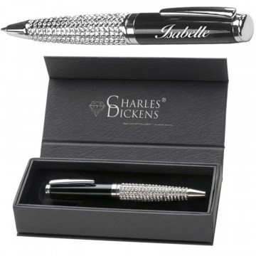 Stylo Strass Charles Dickens dans coffret gravé