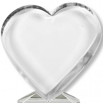 Coeur personnalisé en verre gravé