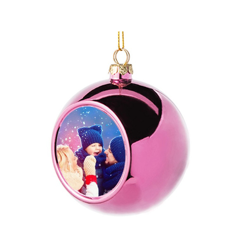 Boule noel rose personnalisée