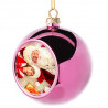 Boule noel rose avec photo