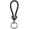 Porte clef coeur corde noir personnalisé