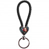 Porte clef coeur corde noir personnalisé