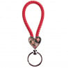 porte clef coeur 2 photos corde rouge