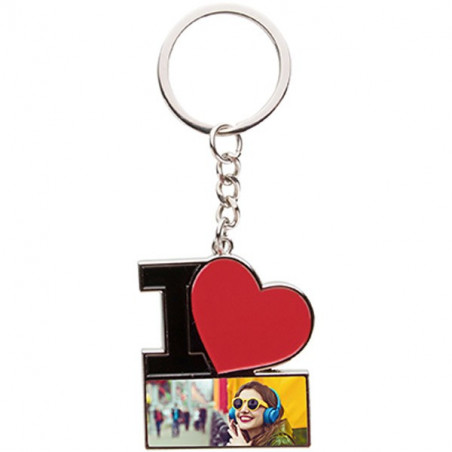 porte clé I love avec photo