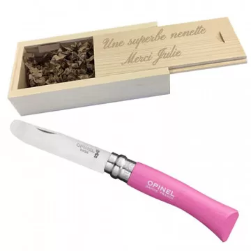 couteau opinel rose bout rond