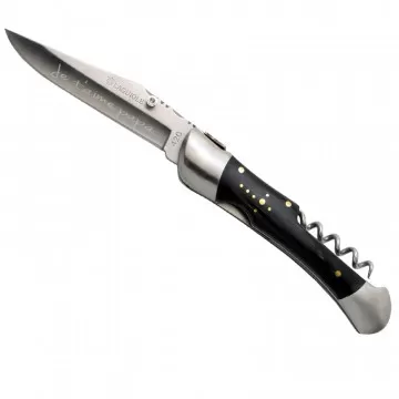 Couteau laguiole outdoor noir gravé