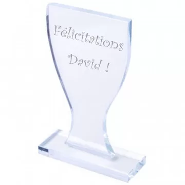 Trophée verre gravé
