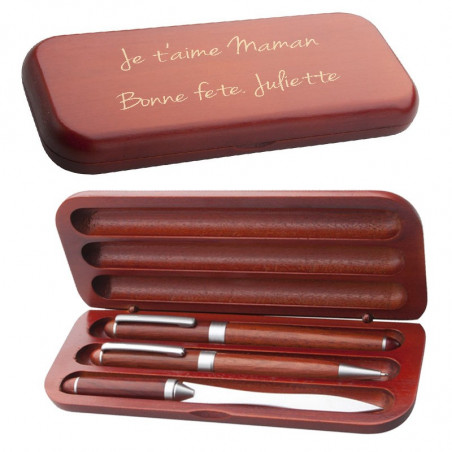 Coffret stylos ouvre lettre gravé