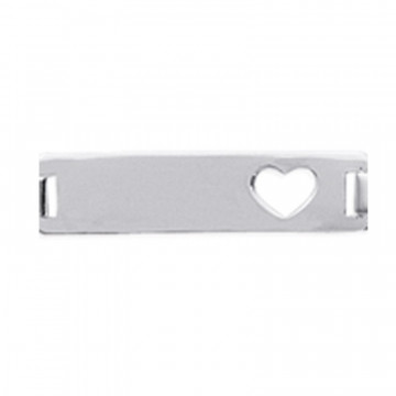 Bracelet en argent avec plaque coeur gravée