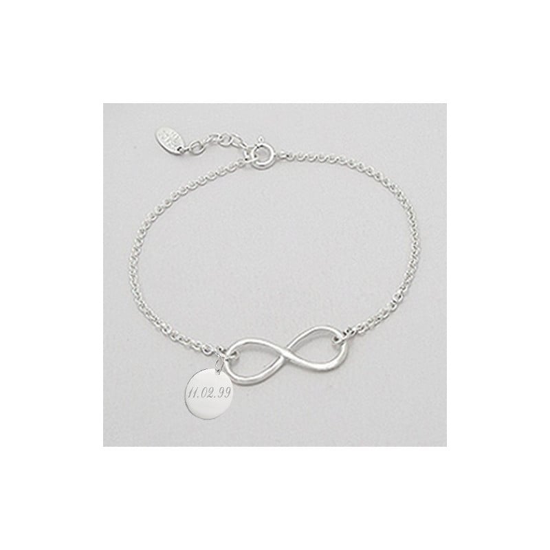 Bracelet infini personnalisé pour couple en argent