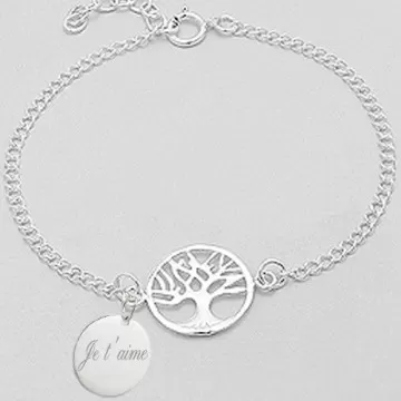 bracelet arbre de vie gravé