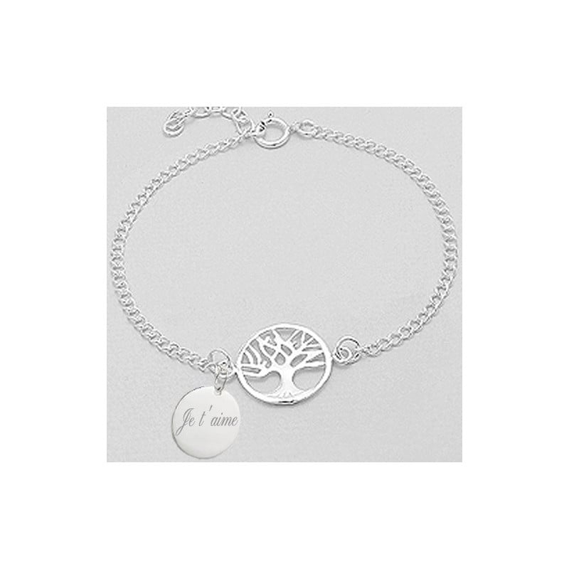 bracelet arbre de vie gravé