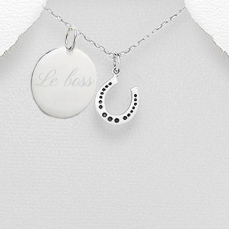 Pendentif porte bonheur personnalisé gravé