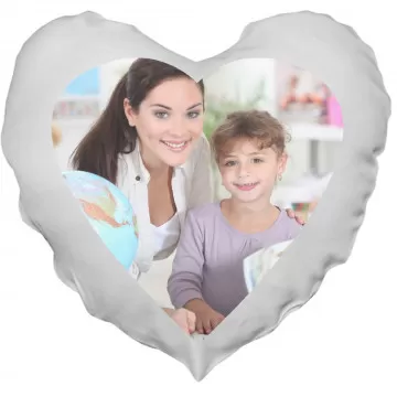 Coussin en forme de coeur personnalisé avec votre photo