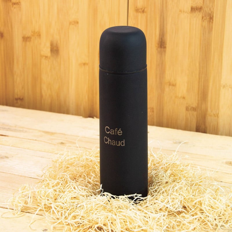 Bouteille thermos gravée de côté