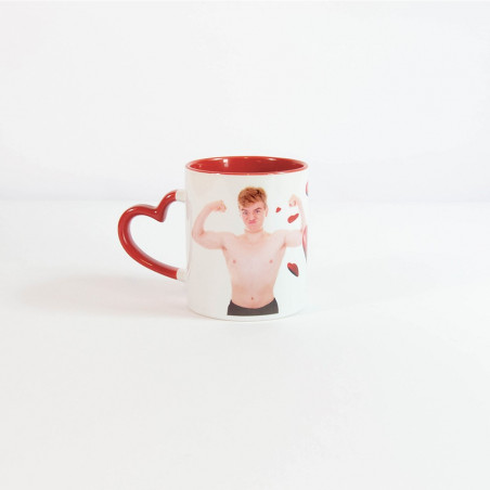 Mug coeur rouge avec photo