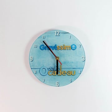 Horloge en verre ronde personnalisée
