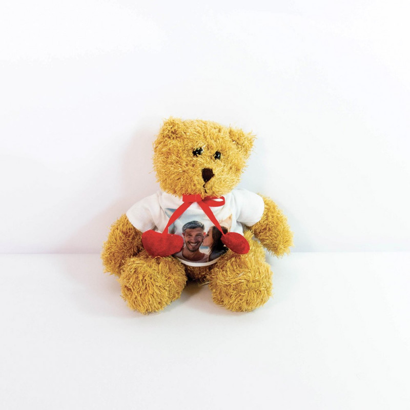 Doudou avec peluche personnalisé - Ourson rose