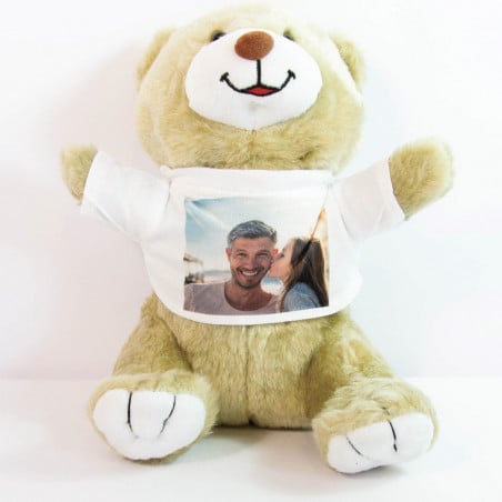 Ours en peluche avec photo t-shirt zoom