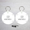 Porte clef rond personnalisable recto verso