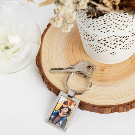 Porte clef rectangulaire à personnaliser avec vos photos, un