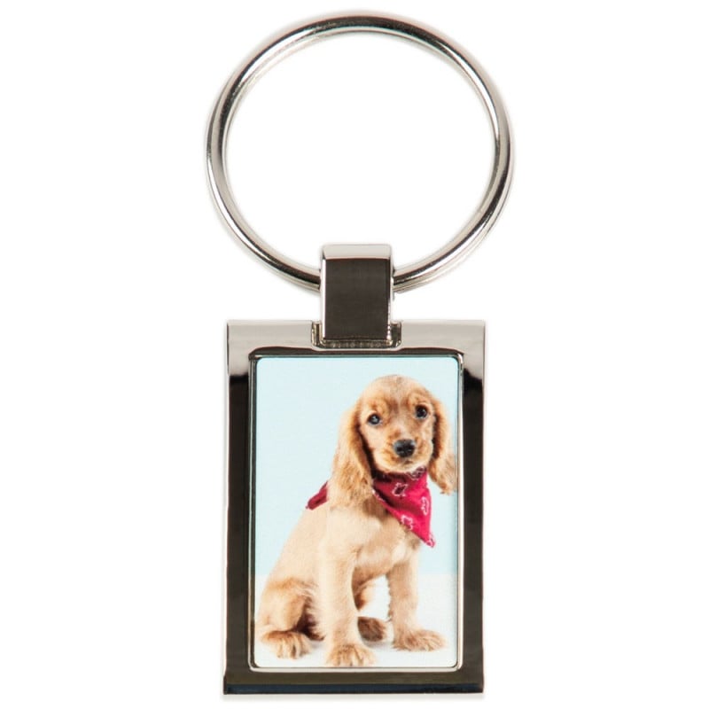 Porte clef rectangle métal personnalisable