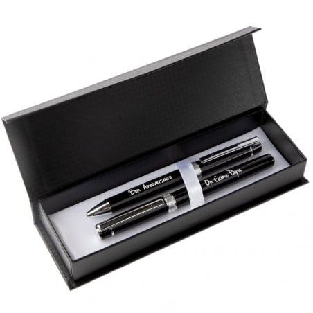 parure de 2 stylos personnalisable encre bleu