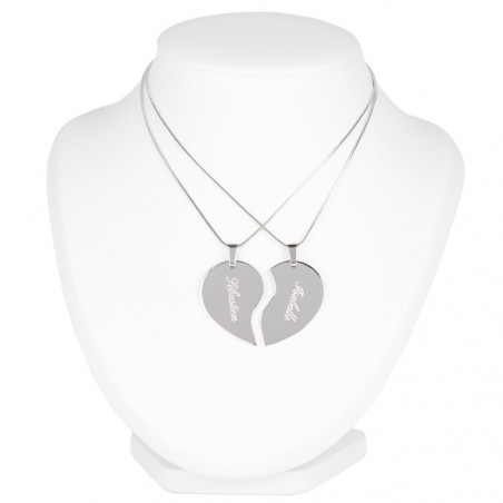 Lot de 2 coeur pendentif à personnaliser