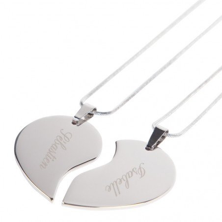 pendentif à personnaliser en forme de coeur séparable