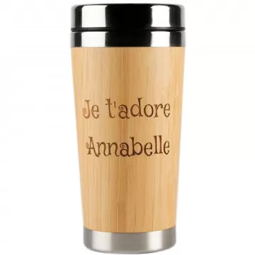 Mug thermos bambou avec gravure