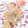 porte clef en forme de coeur avec photos