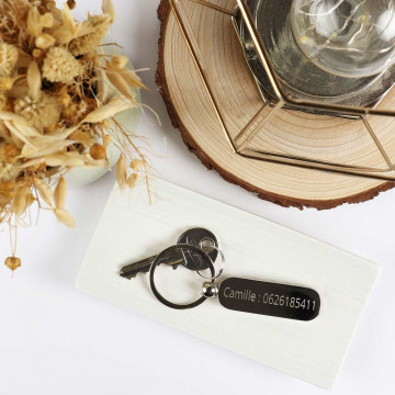 Porte clés plaque ovale personnalisée texte
