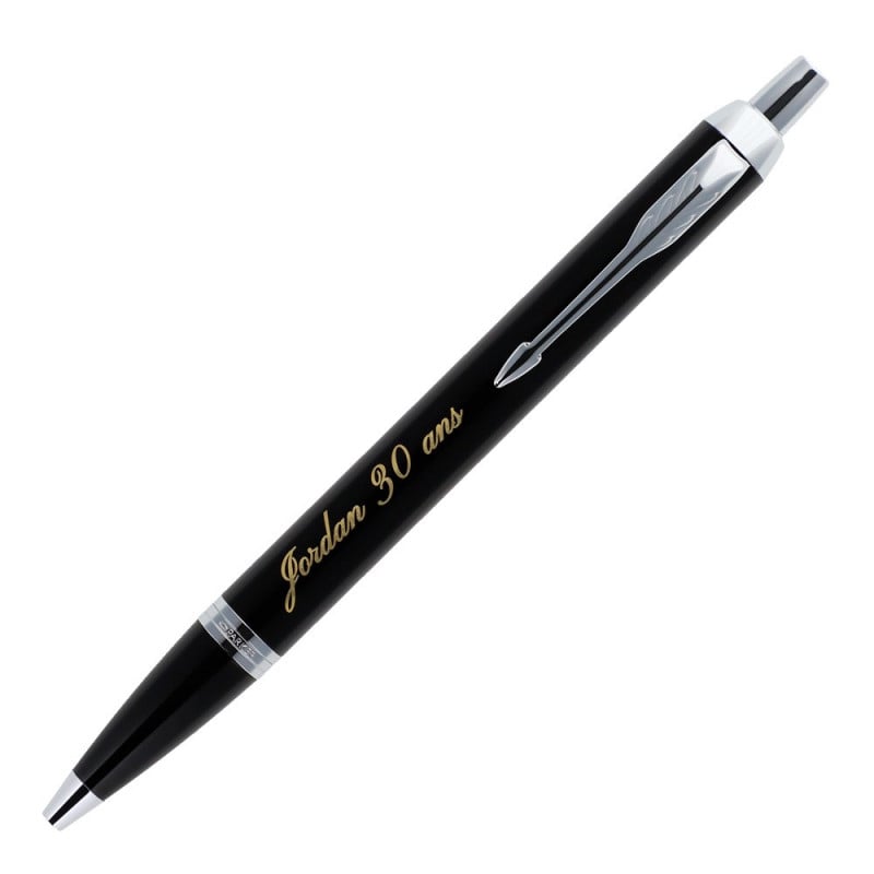 Stylo Parker noir gravé et personnalisé