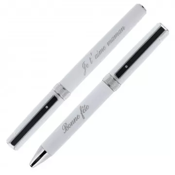 Parure de stylos blancs personnalisés