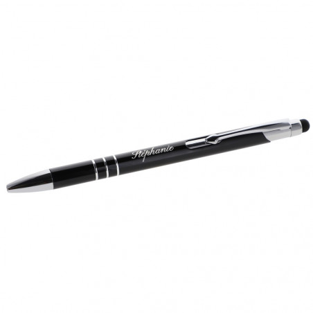Stylo bille noir stylet gravé
