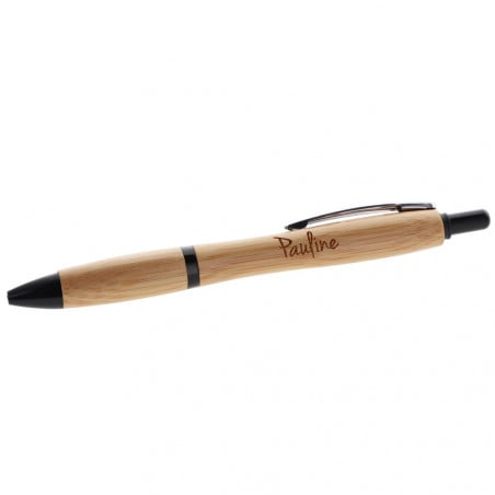 Stylo bille en bois bambou gravure texte personnalisé