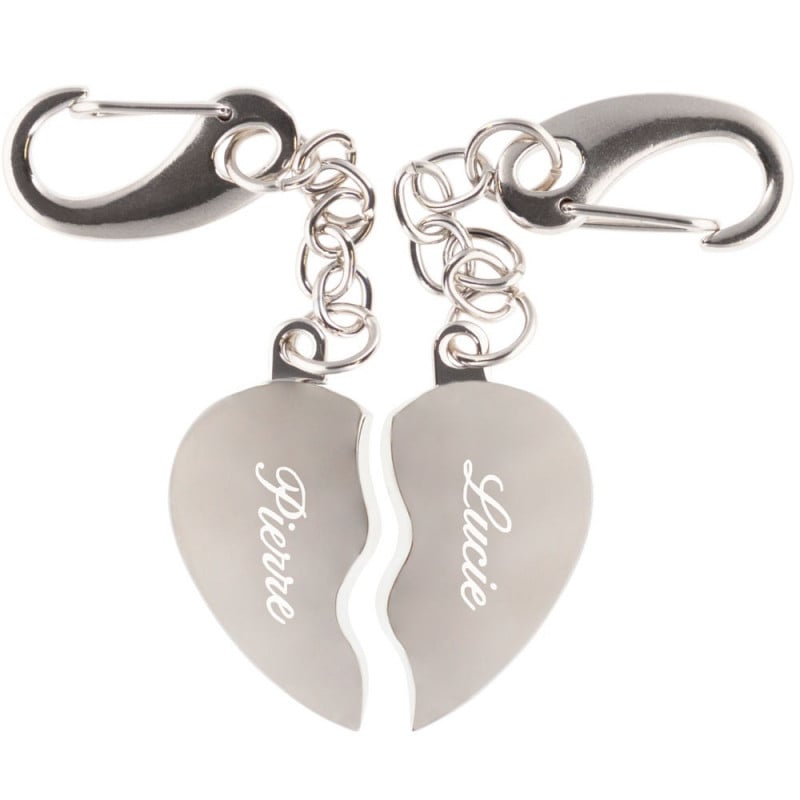 Porte Cle Couple 2 Cœur Heart to You 2 Porte Cléf