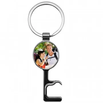 Porte clé décapsuleur métal photo personnalisable