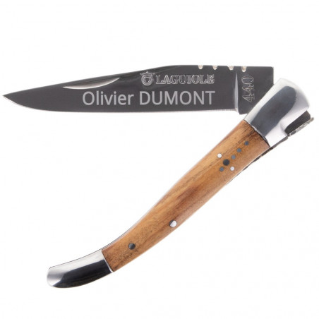 Couteau Laguiole personnalisé avec manche Olivier 