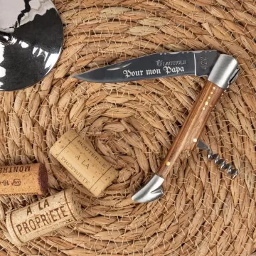 Couteau de poche Laguiole en bois à personnaliser