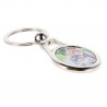 Porte clef acier en forme d'ovale personnalisation de photo