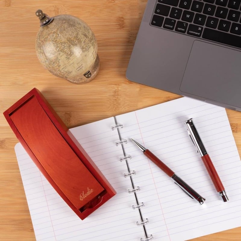 Parure stylo luxe en bois avec gravure